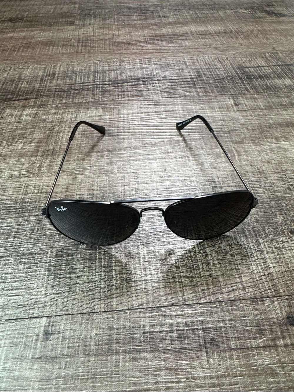 Ray-Ban RB-3025 Black Aviator Total Black Sunglasses with Black Case